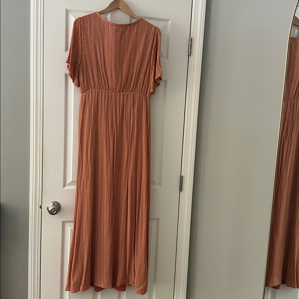 Pinkblush Rust Textured Maxi Dress - Picture 2 of 9